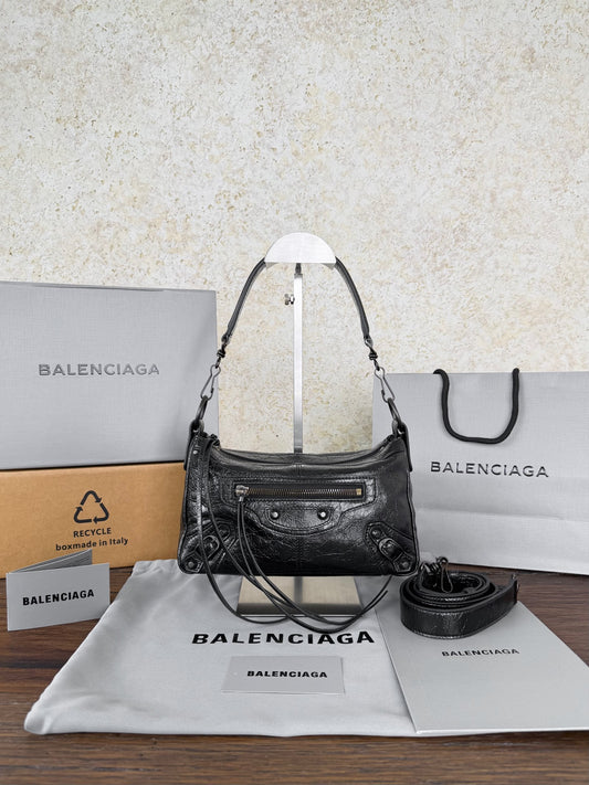 Balenciaga City Moto Bag Black