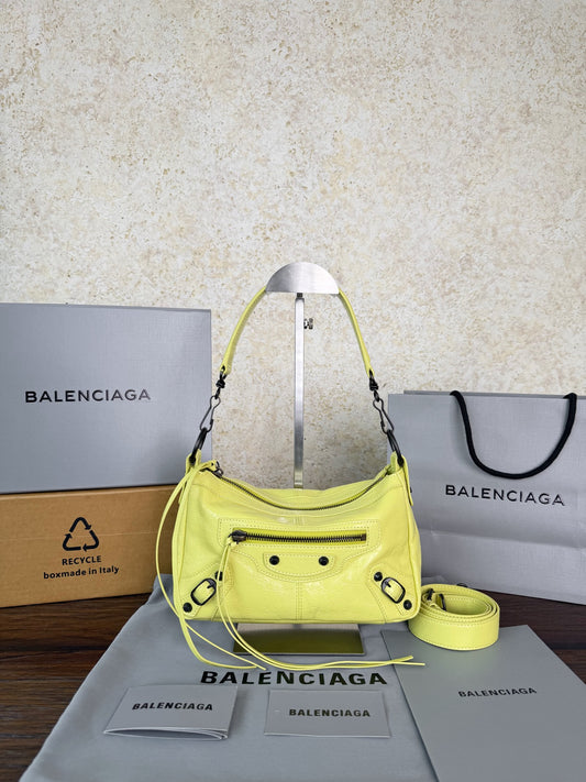 Balenciaga City Moto Bag Oil-Wax Yellow